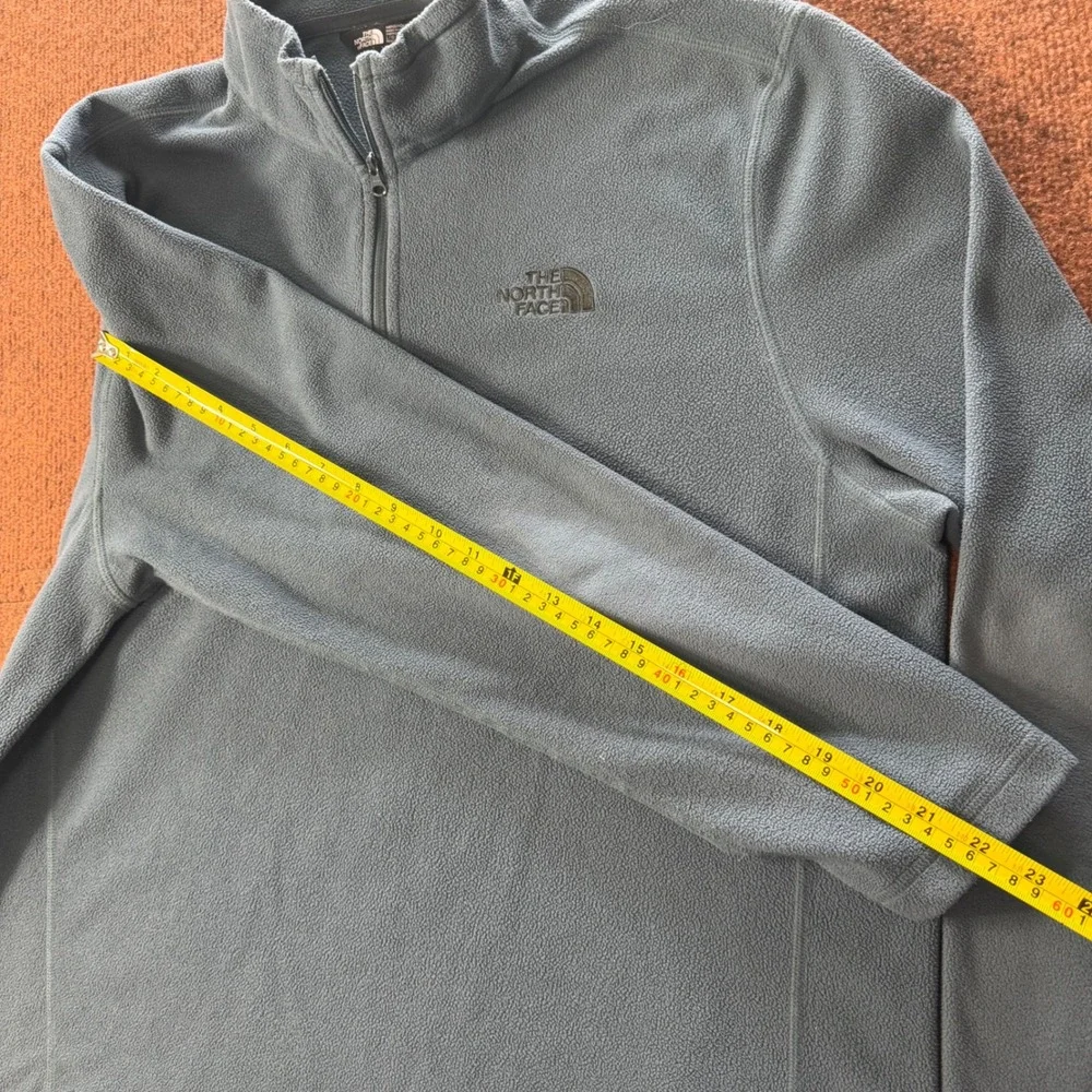 A+ The North Face Mens TKA 100 Glacier 1/4 Zip Fleece‎ Pullover Blue Gray Large